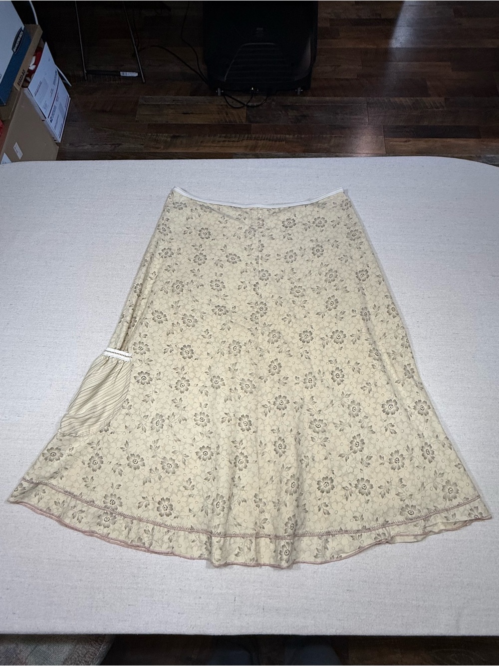 Tiny - Patchwork Floral & Stripe A-Line Skirt - Size Medium Petite - Picture 3 of 11